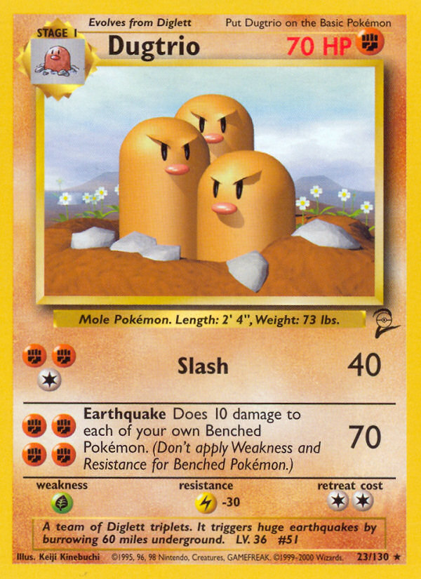 Base Set 2 #23 — Dugtrio (Rare)