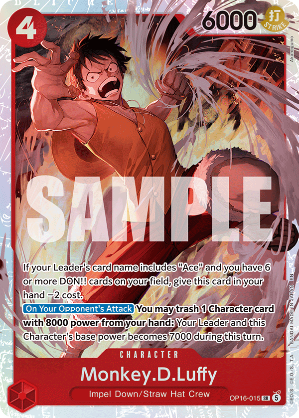 One Piece OP16-015 Monkey.D.Luffy SR Foil English