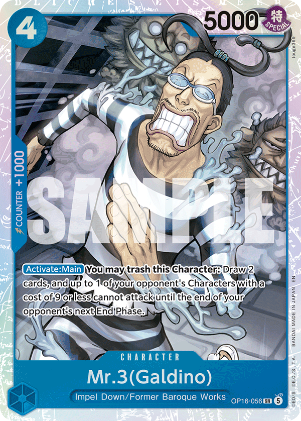 One Piece OP16-056 Mr.3 Galdino SR Foil English