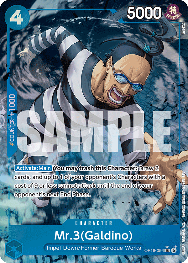 One Piece OP16-056 Mr.3 Galdino SR Alt Art English