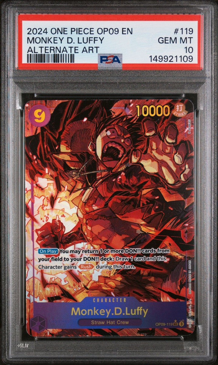 OP09-119 — Monkey D. Luffy (Alt Art SEC) PSA 10