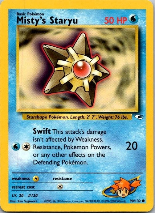 Gym Heroes #90 — Misty's Staryu (Common)