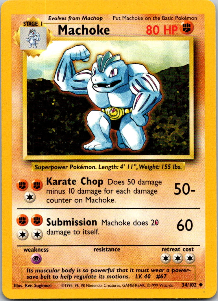 Base Set #34 — Machoke (Uncommon, Unlimited)